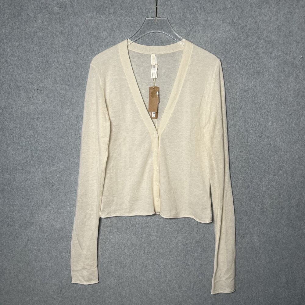SKIMS Featherweight Cashmere Cardigan Pearl White Size M New